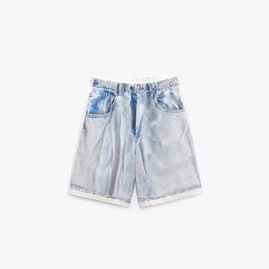 Zara shorts with denim printed on